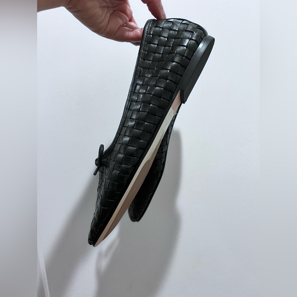 Quince Black Woven Leather Ballet Flats - Picture 5 of 13